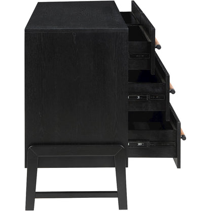 Kaya Black Vegan Leather Dresser