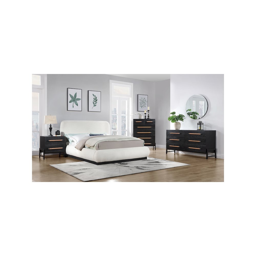 Kaya Black Vegan Leather Dresser