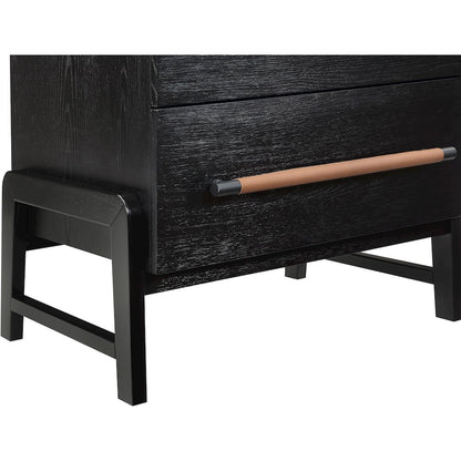 Kaya Black Vegan Leather Night Stand
