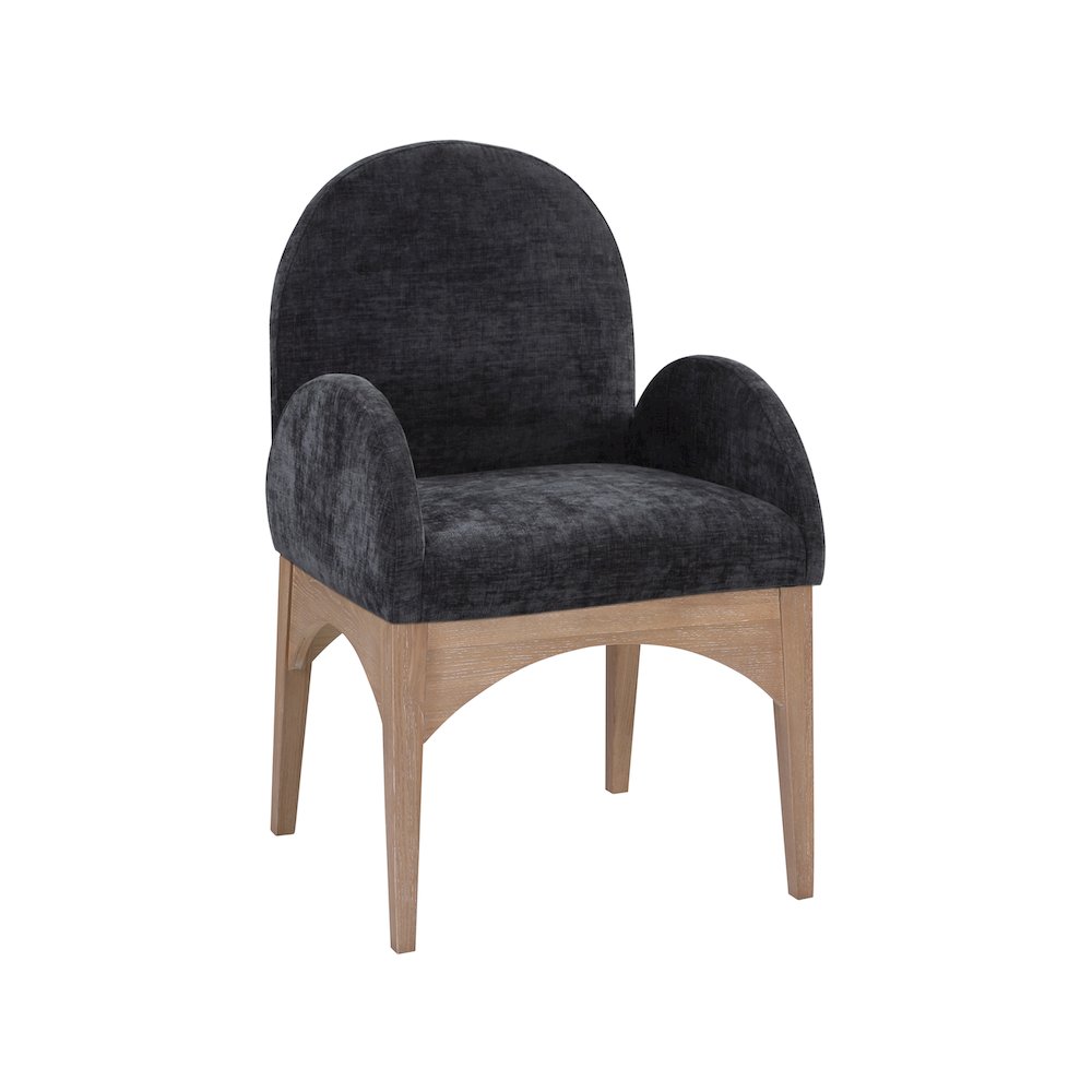 Waldorf Black Chenille Fabric Dining Chair