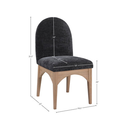 Waldorf Black Chenille Fabric Dining Chair