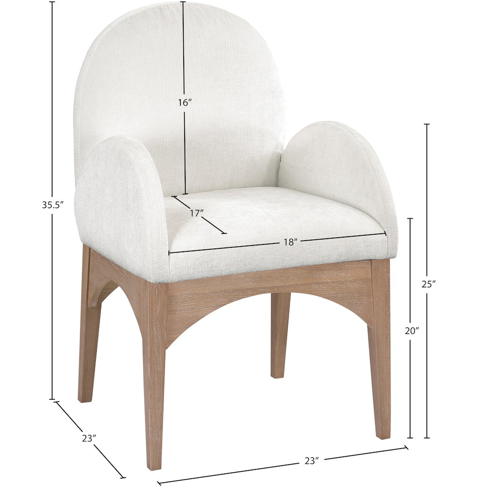 Waldorf Cream Chenille Fabric Dining Chair