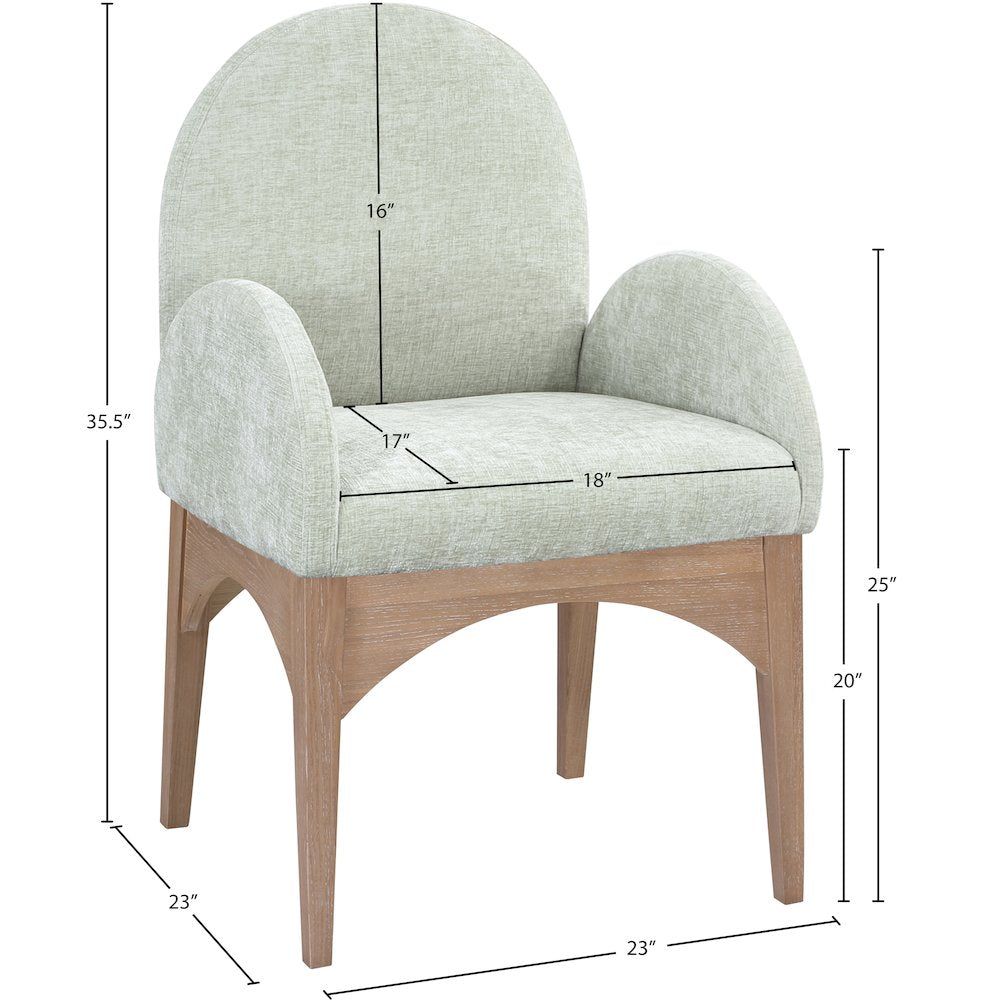 Waldorf Mint Chenille Fabric Dining Chair