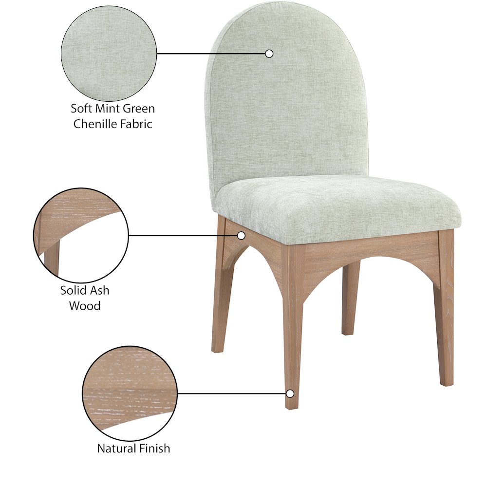 Waldorf Mint Chenille Fabric Dining Chair