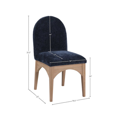 Waldorf Navy Chenille Fabric Dining Chair