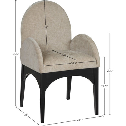 Waldorf Beige Chenille Fabric Dining Chair