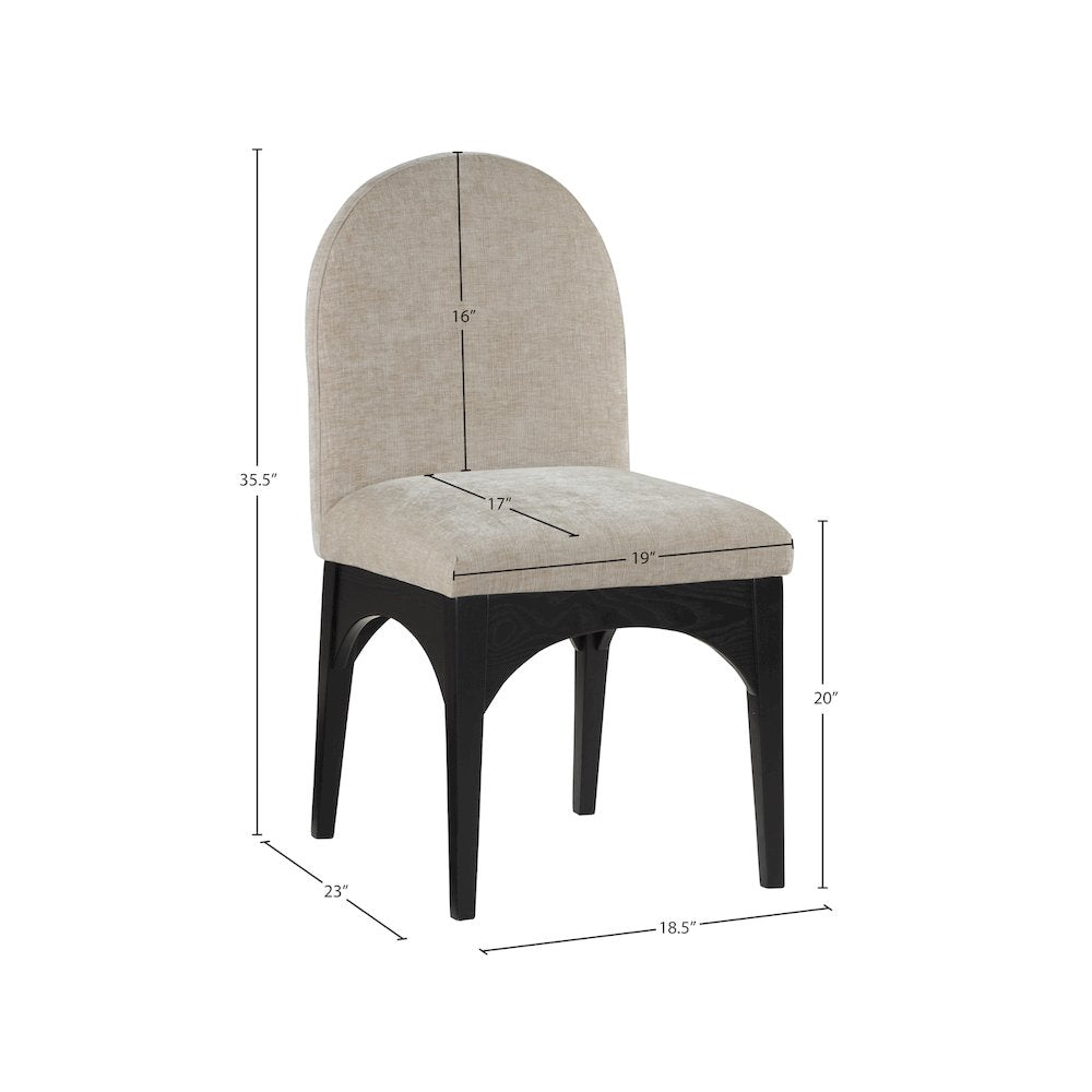Waldorf Beige Chenille Fabric Dining Chair