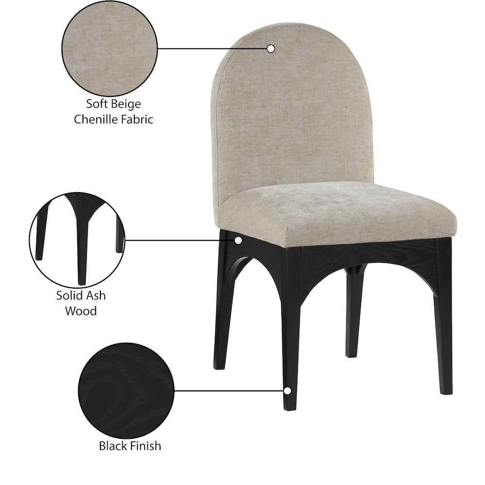 Waldorf Beige Chenille Fabric Dining Chair
