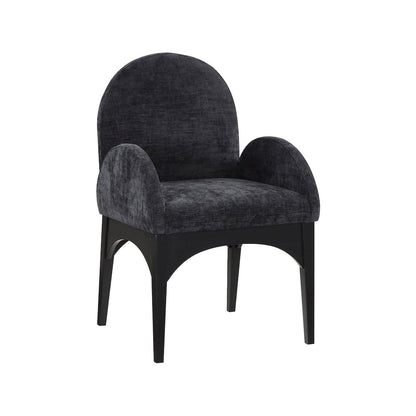 Waldorf Black Chenille Fabric Dining Chair