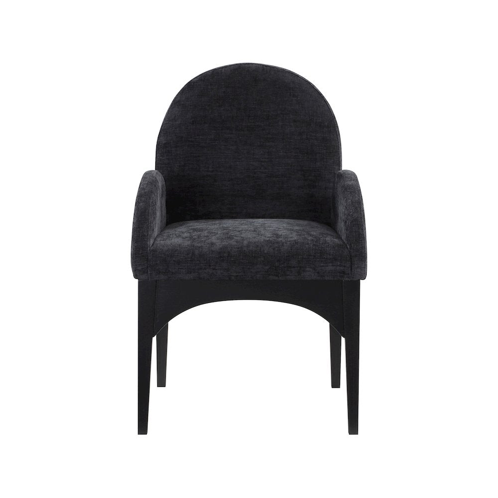 Waldorf Black Chenille Fabric Dining Chair