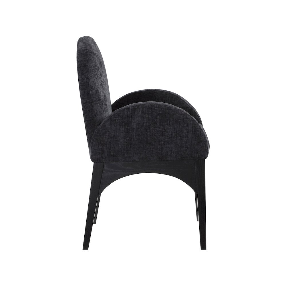 Waldorf Black Chenille Fabric Dining Chair