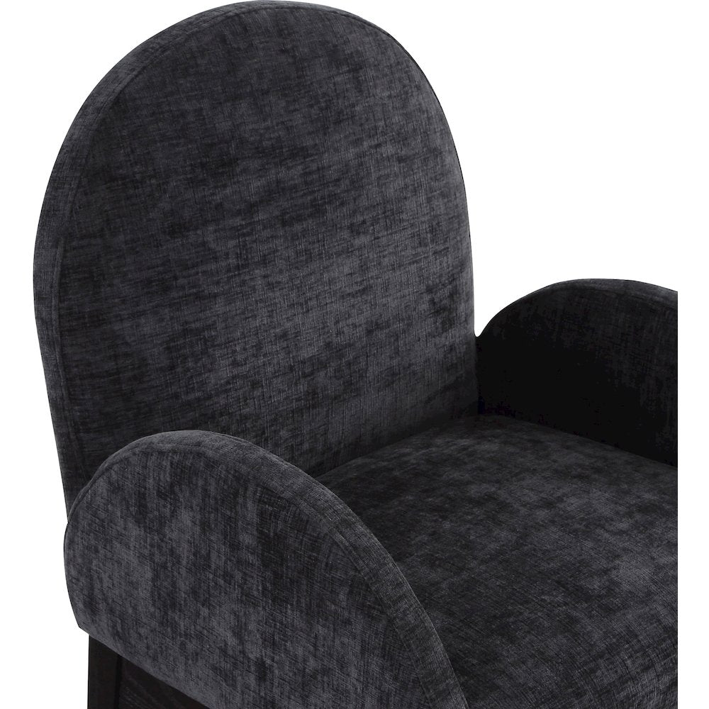 Waldorf Black Chenille Fabric Dining Chair