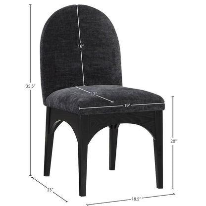 Waldorf Black Chenille Fabric Dining Chair