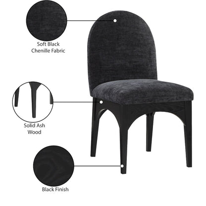 Waldorf Black Chenille Fabric Dining Chair