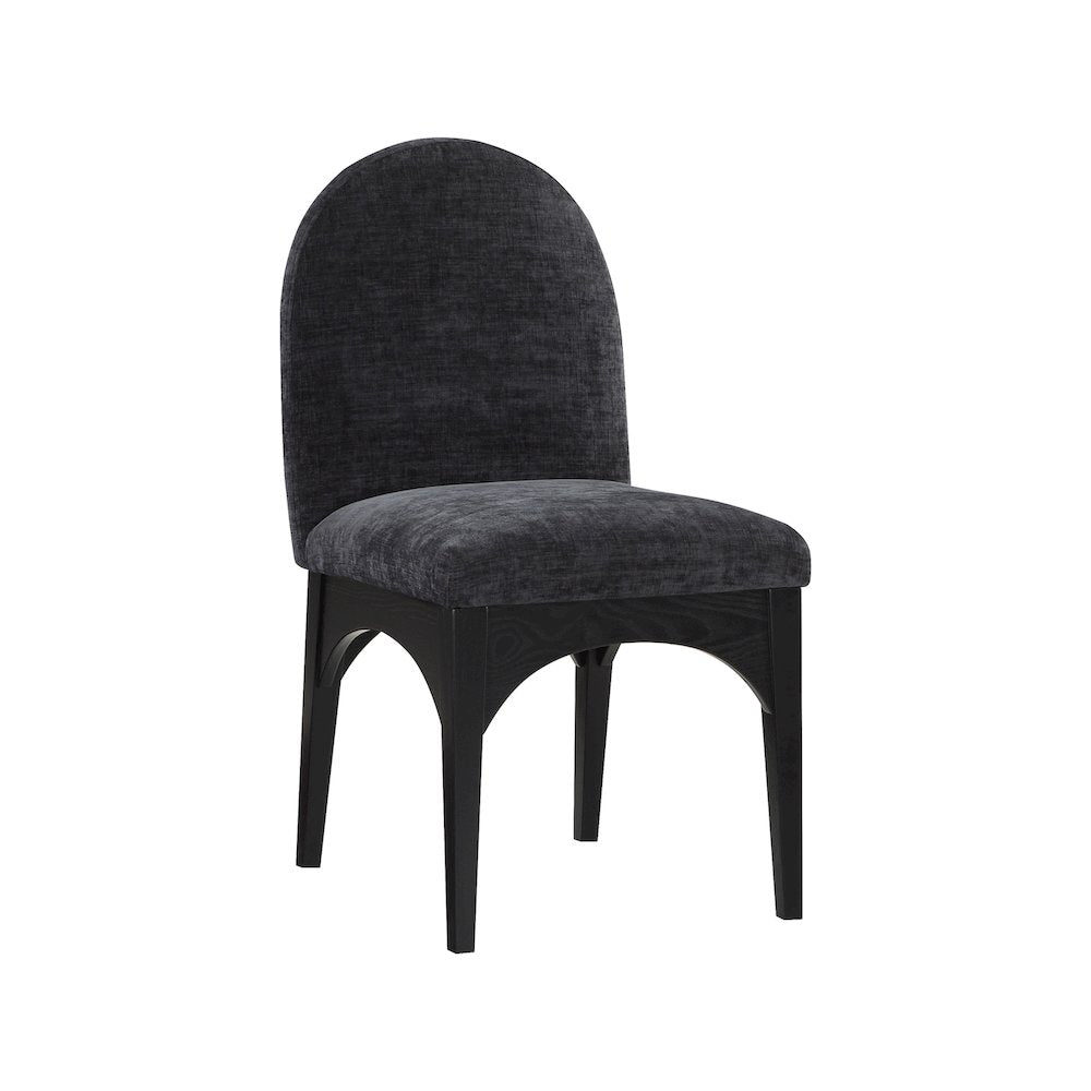 Waldorf Black Chenille Fabric Dining Chair