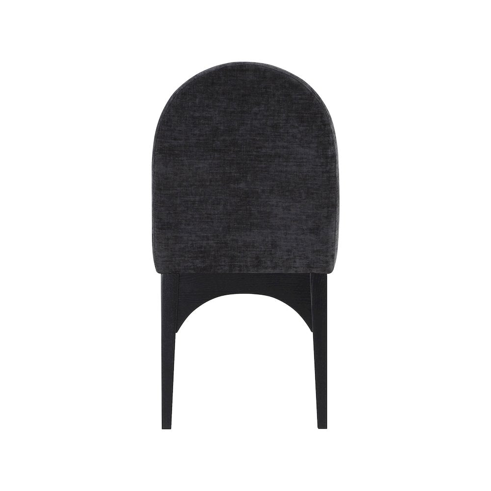 Waldorf Black Chenille Fabric Dining Chair