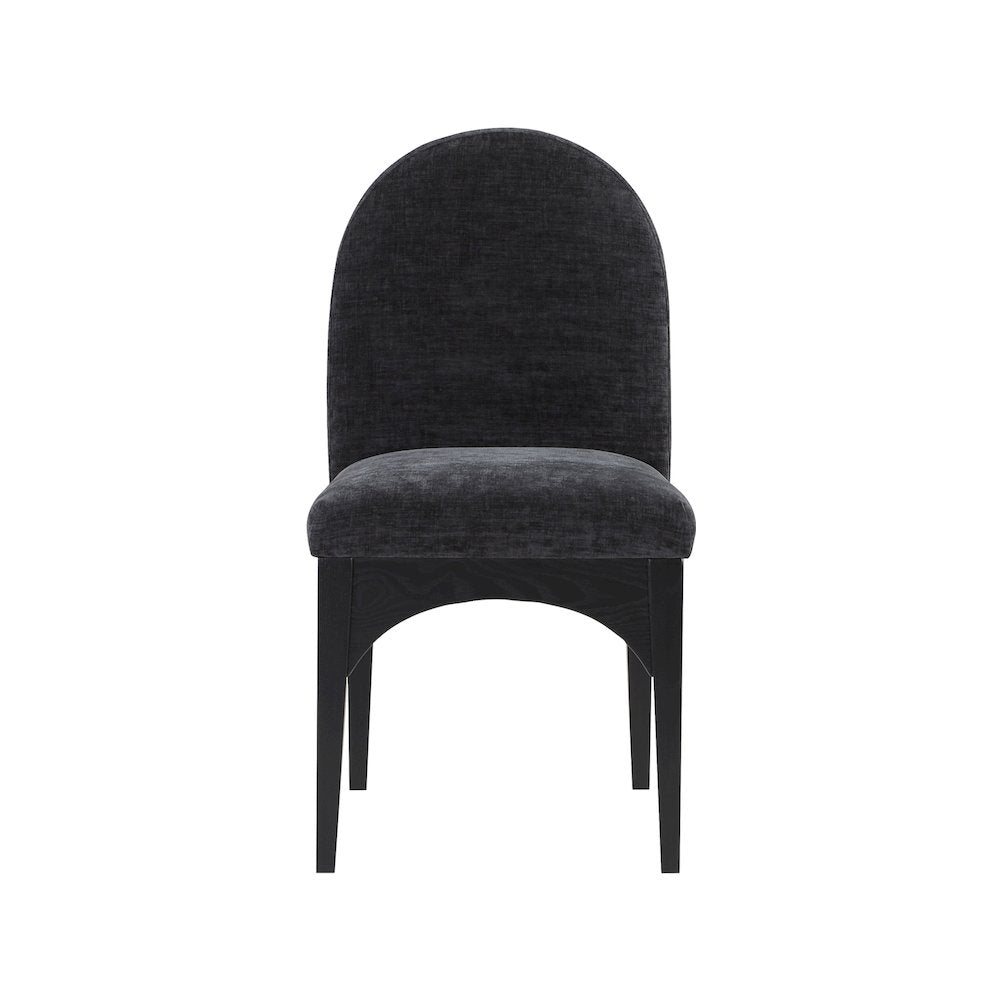 Waldorf Black Chenille Fabric Dining Chair