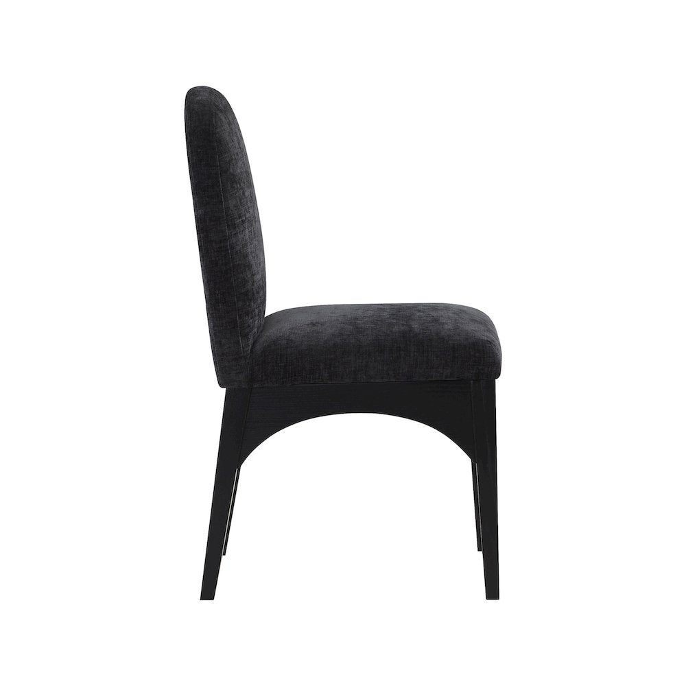 Waldorf Black Chenille Fabric Dining Chair