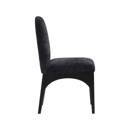 Waldorf Black Chenille Fabric Dining Chair