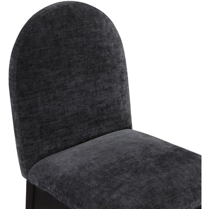 Waldorf Black Chenille Fabric Dining Chair