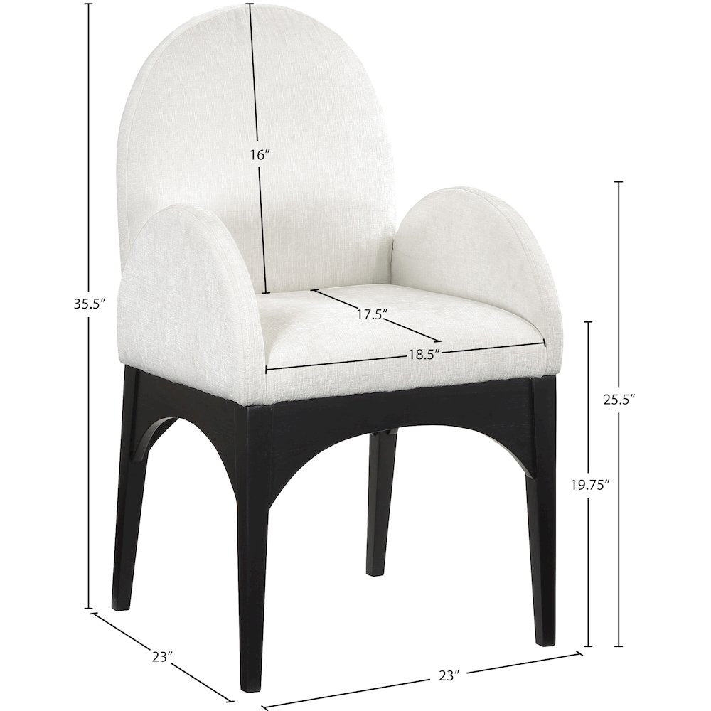Waldorf Cream Chenille Fabric Dining Chair
