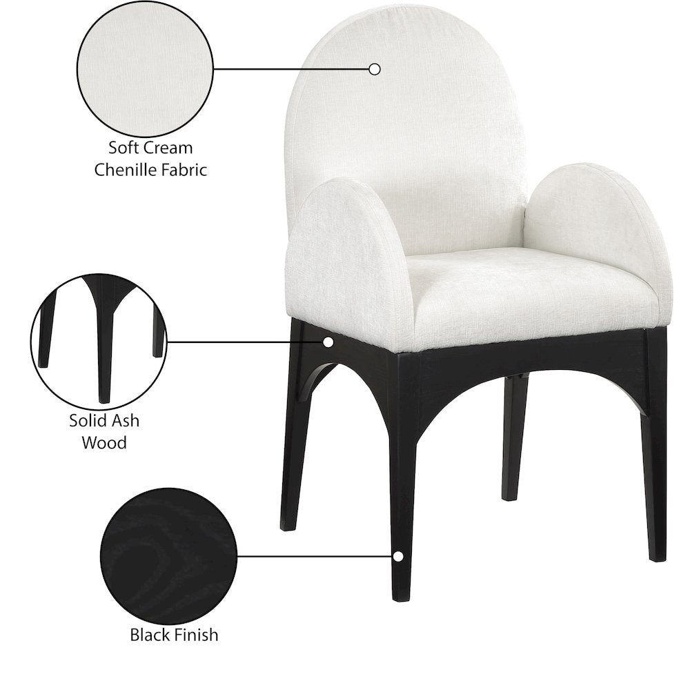 Waldorf Cream Chenille Fabric Dining Chair