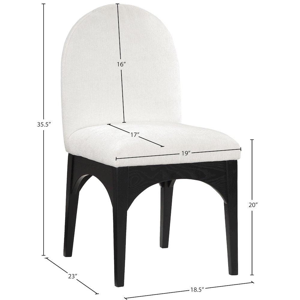Waldorf Cream Chenille Fabric Dining Chair