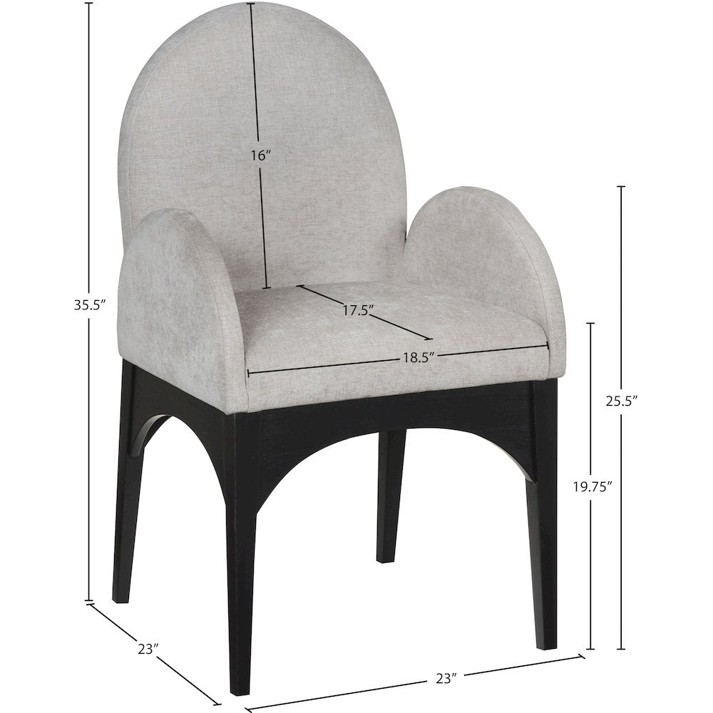 Waldorf Grey Chenille Fabric Dining Chair