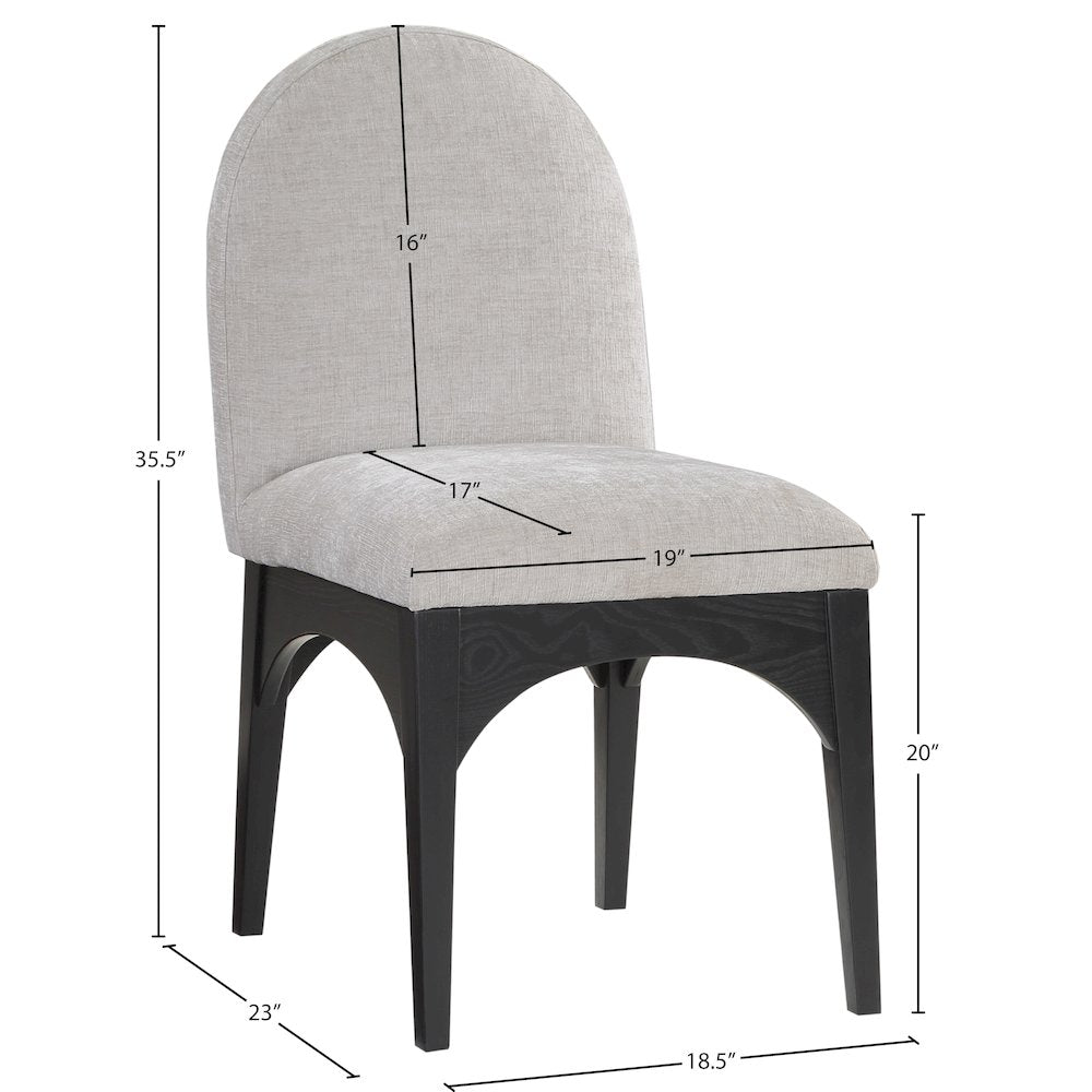 Waldorf Grey Chenille Fabric Dining Chair