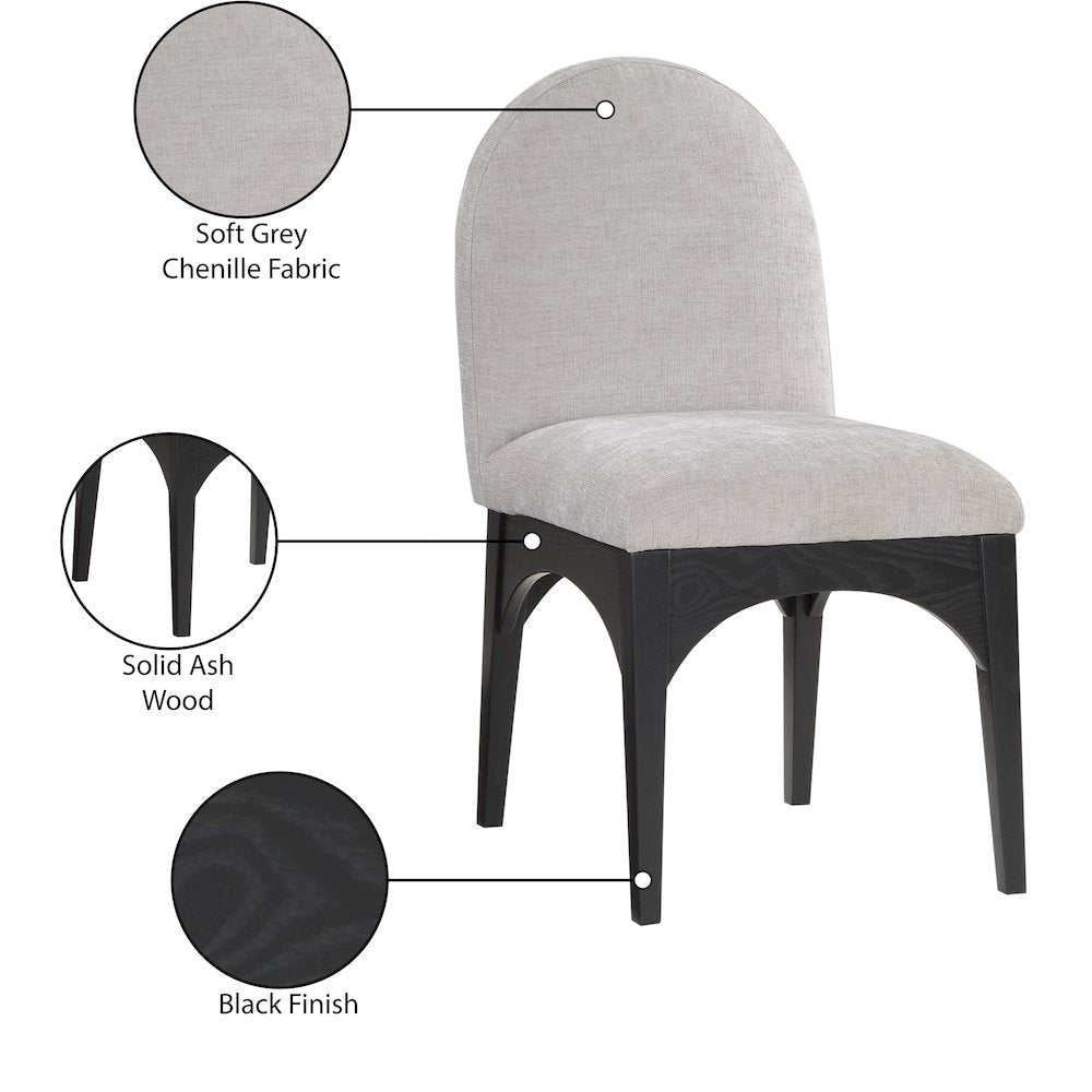 Waldorf Grey Chenille Fabric Dining Chair