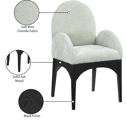 Waldorf Mint Chenille Fabric Dining Chair