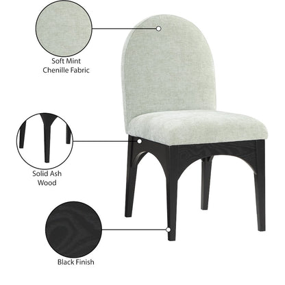 Waldorf Mint Chenille Fabric Dining Chair