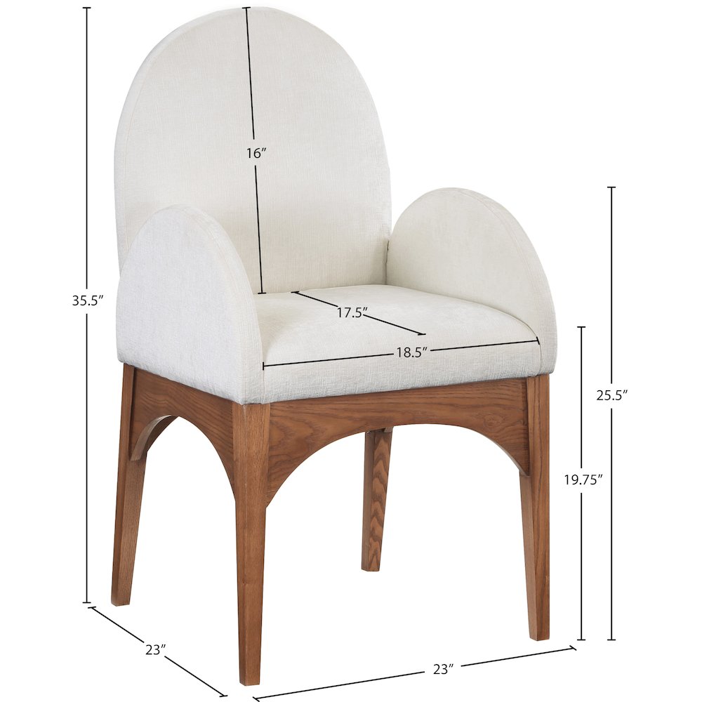 Waldorf Cream Chenille Fabric Dining Chair