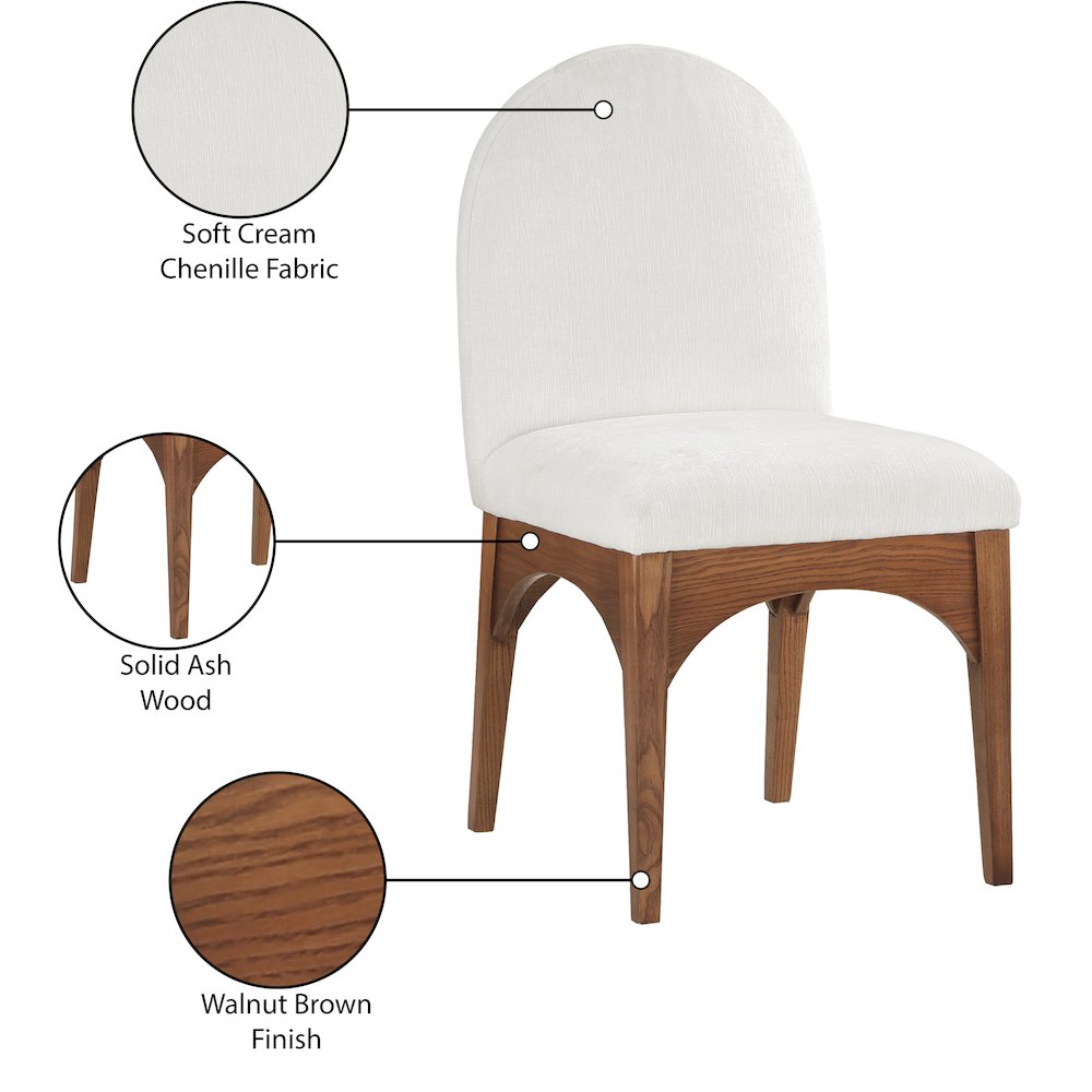 Waldorf Cream Chenille Fabric Dining Chair