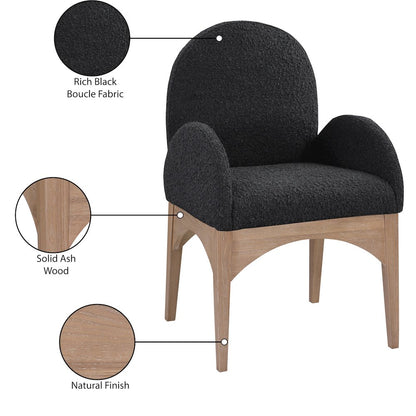 Waldorf Black Boucle Fabric Dining Chair