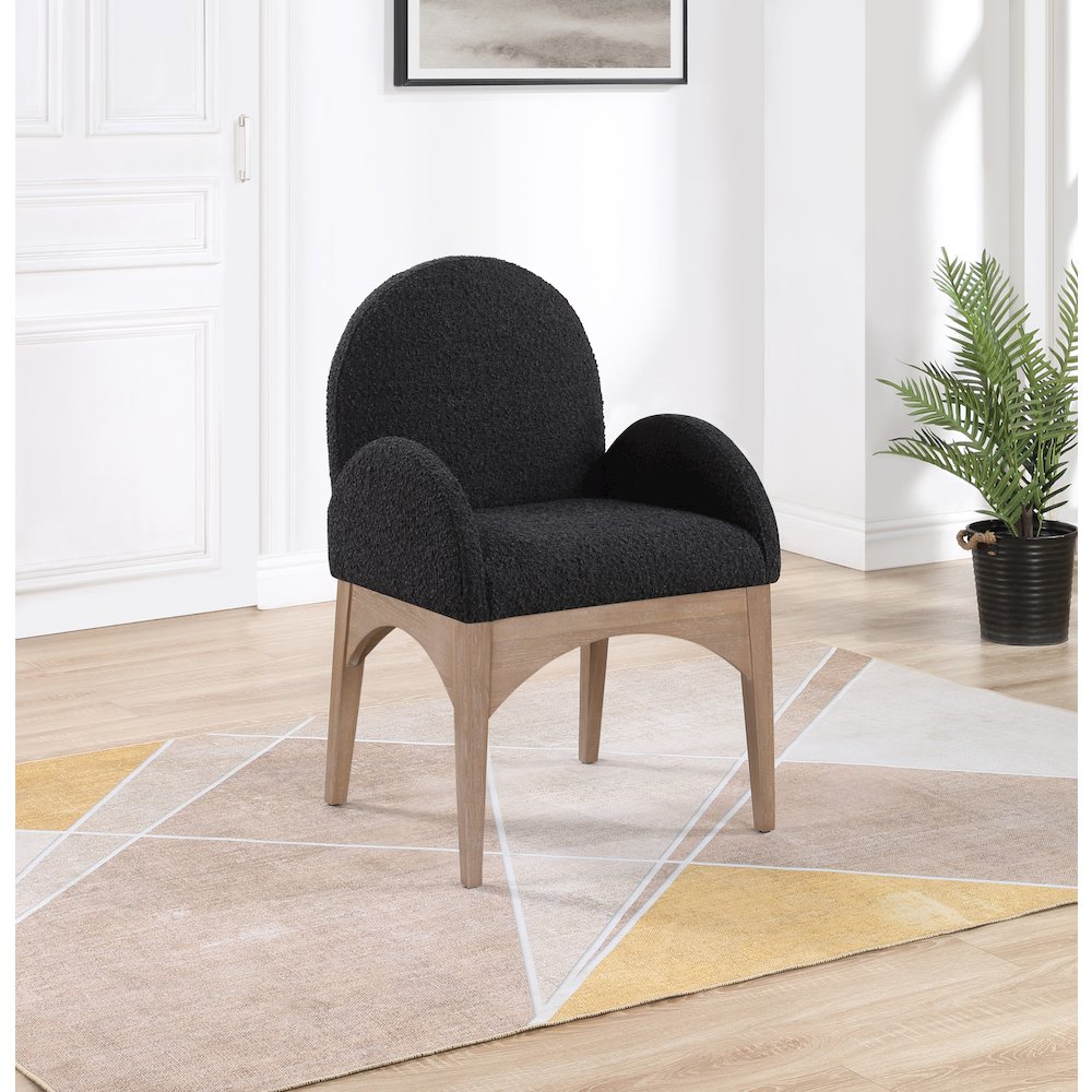 Waldorf Black Boucle Fabric Dining Chair