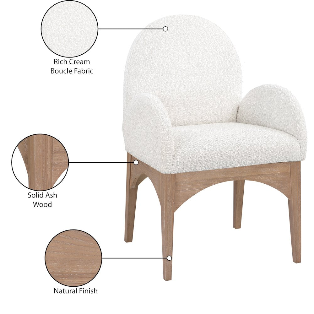 Waldorf Cream Boucle Fabric Dining Chair