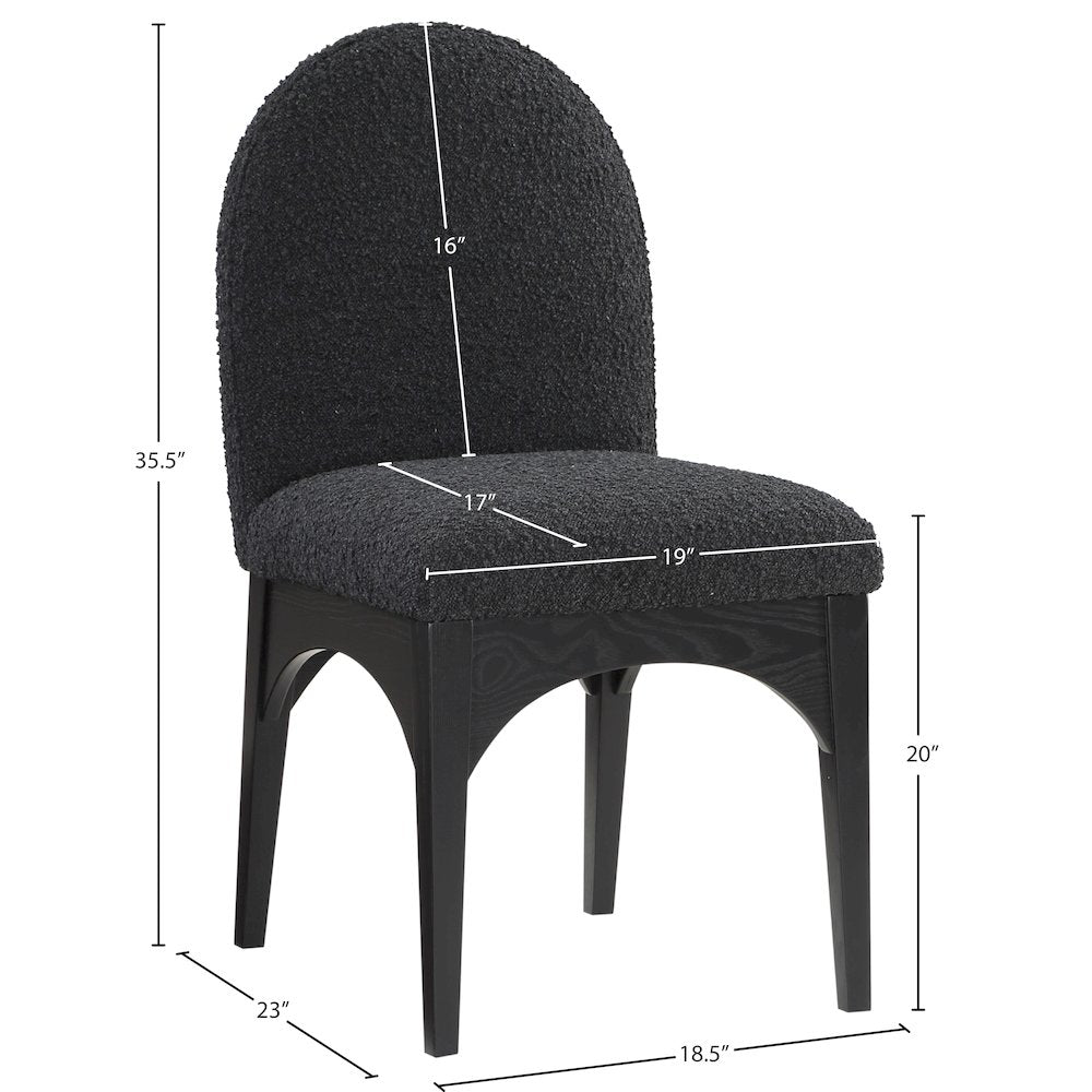 Waldorf Black Boucle Fabric Dining Chair
