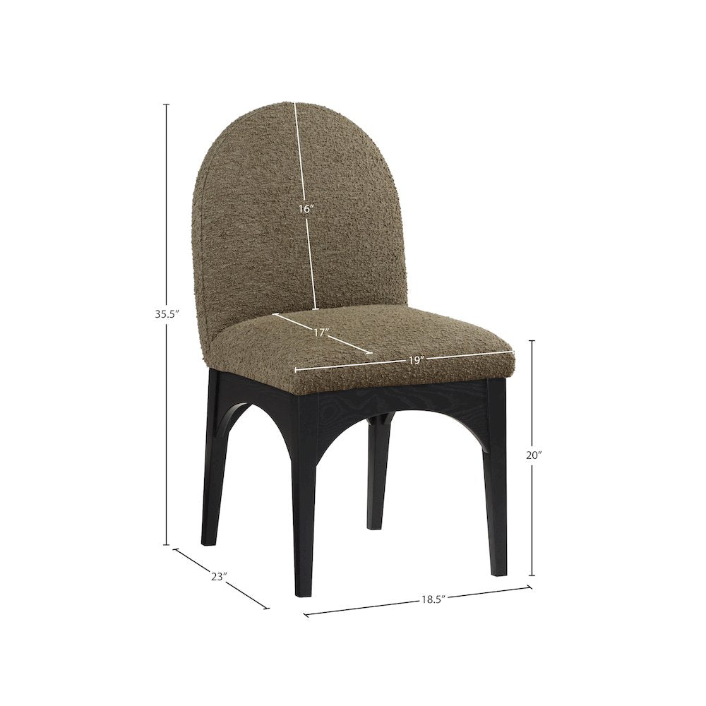 Waldorf Olive Boucle Fabric Dining Chair