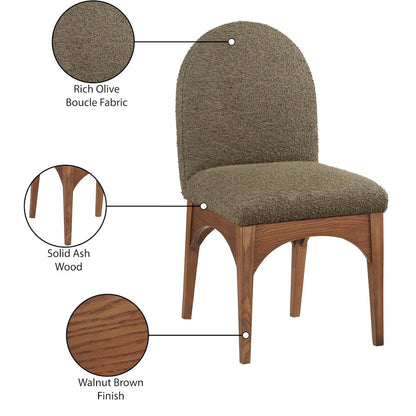 Waldorf Olive Boucle Fabric Dining Chair