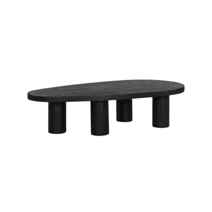 Art Deco Black Coffee Table with Black Oak Finish, Sturdy Construction