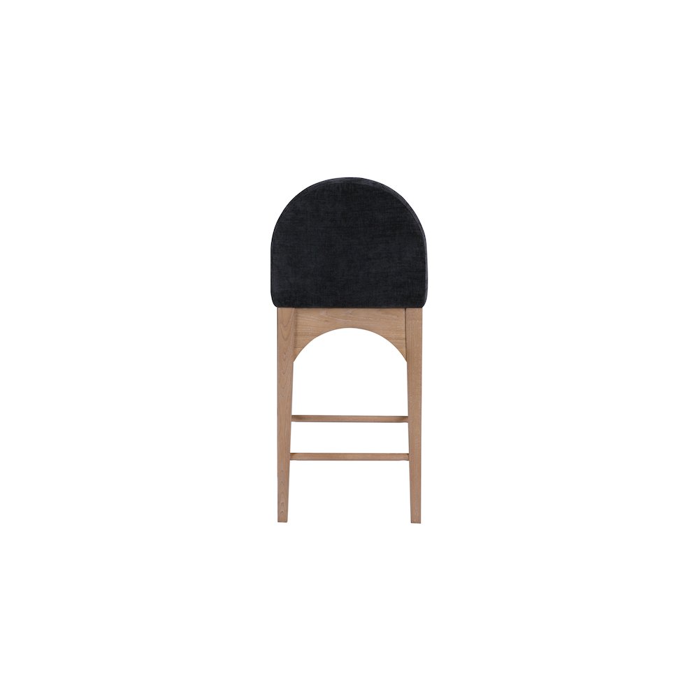Waldorf Black Chenille Fabric Stool