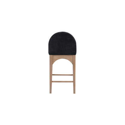 Waldorf Black Chenille Fabric Stool