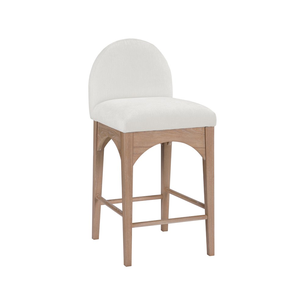 Waldorf Cream Chenille Fabric Stool