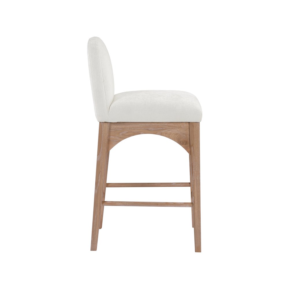 Waldorf Cream Chenille Fabric Stool