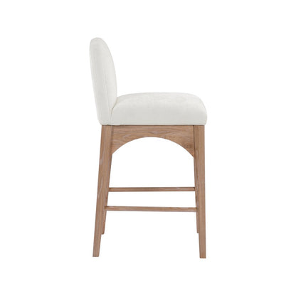 Waldorf Cream Chenille Fabric Stool