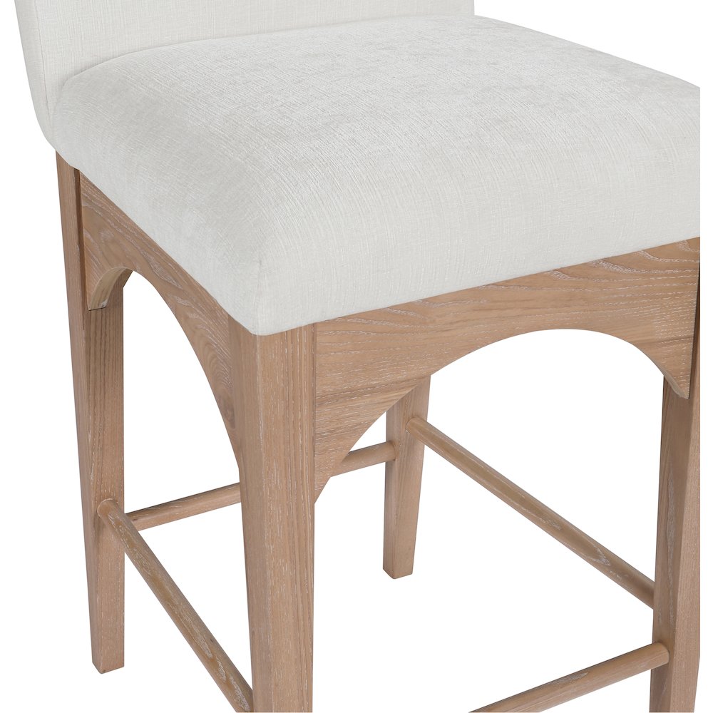 Waldorf Cream Chenille Fabric Stool