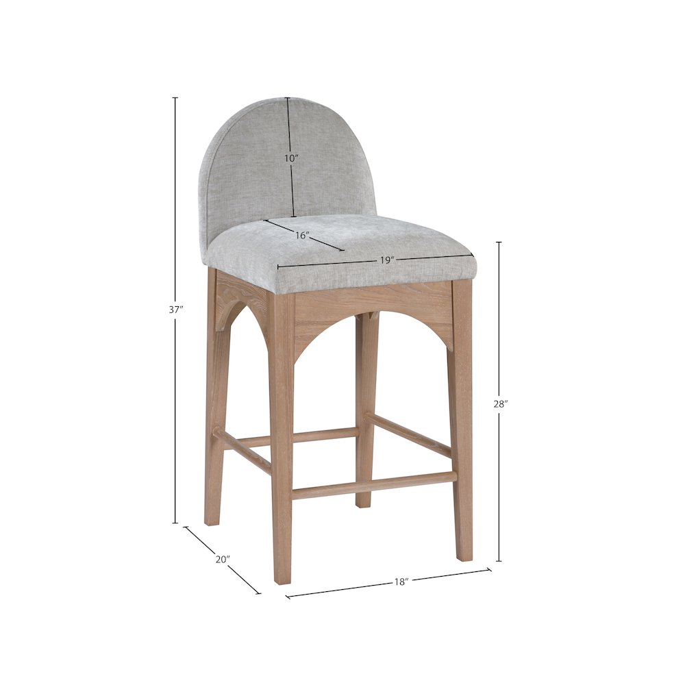 Waldorf Grey Chenille Fabric Stool