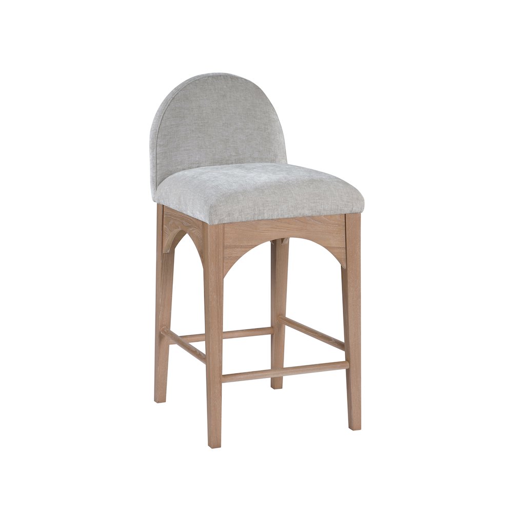 Waldorf Grey Chenille Fabric Stool