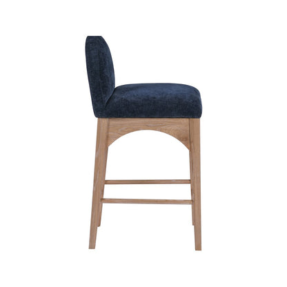 Waldorf Navy Chenille Fabric Stool